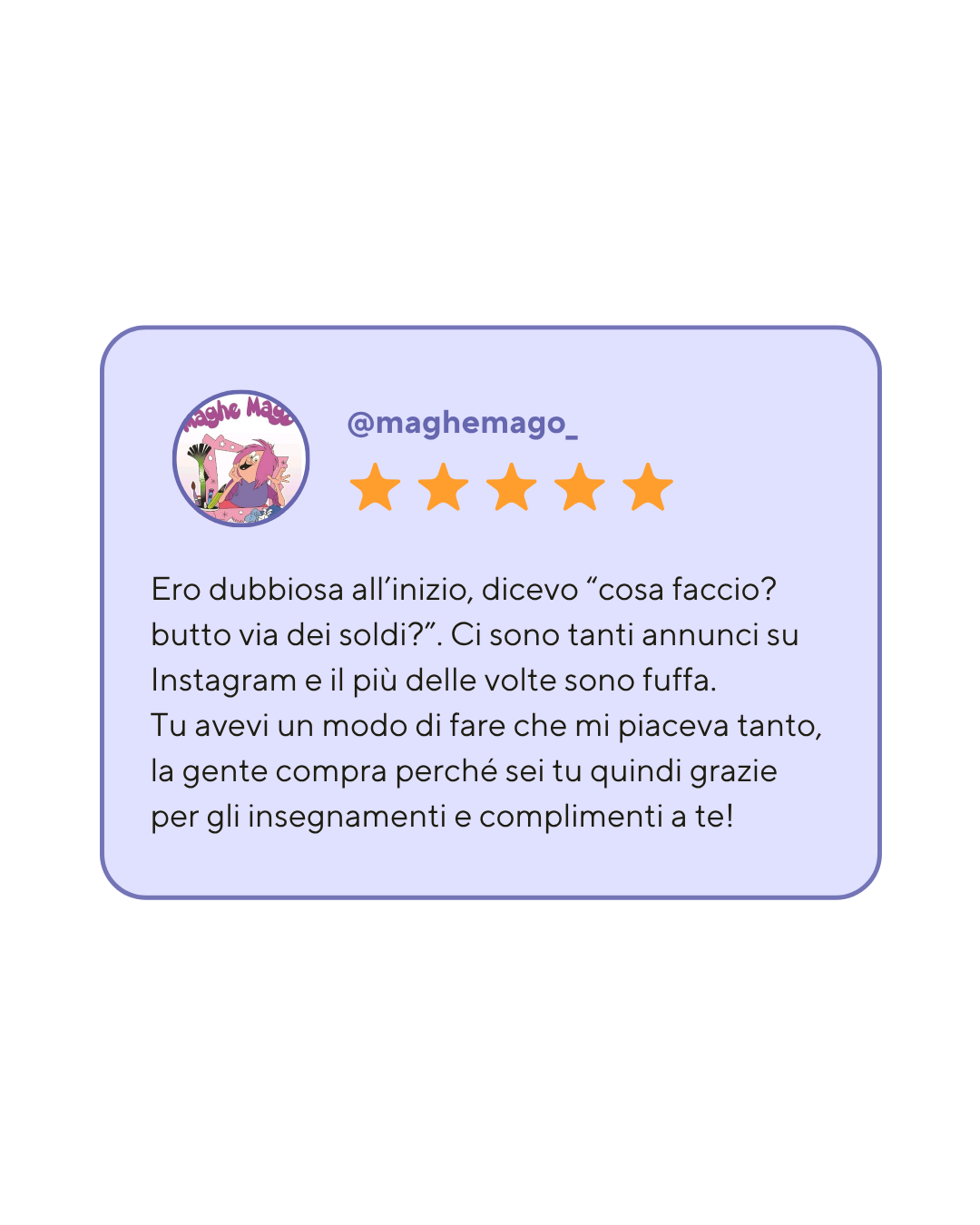 arancione beige marrone moderno testimonianza post instagram